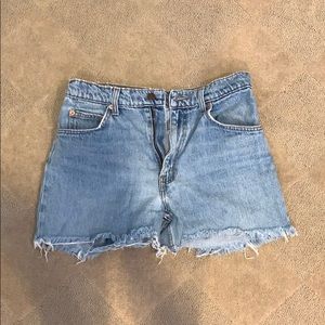 Levi’s high waisted jean shorts